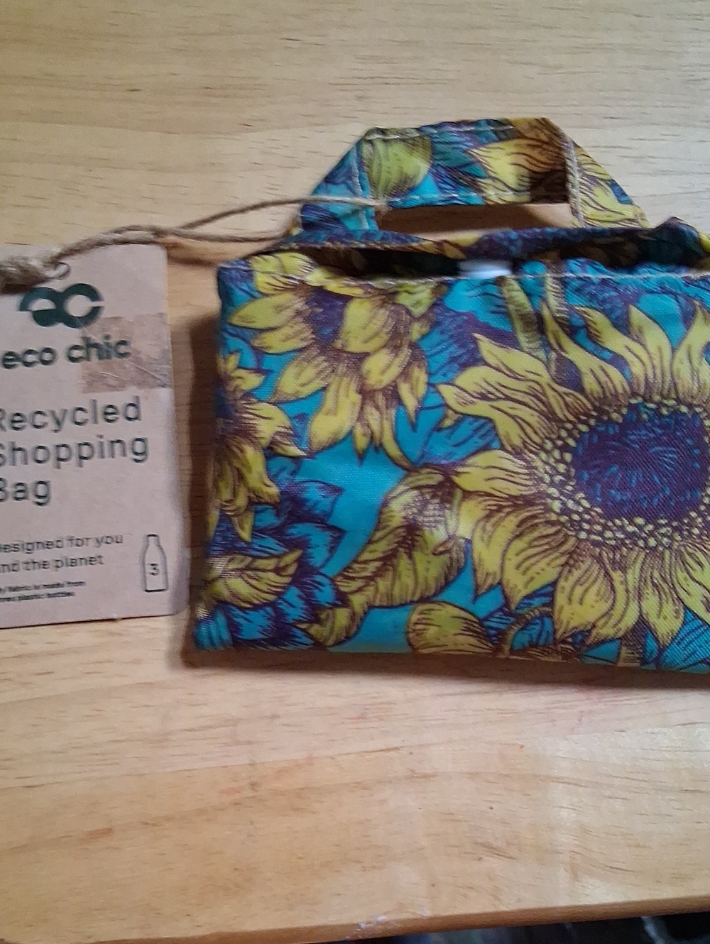 Eco Chic Sunflower Tote Bag - Yellow & Teal